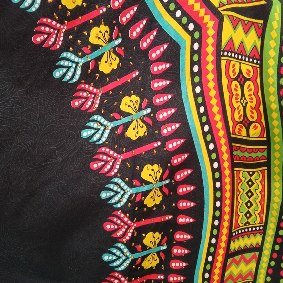 Colorful Patterned Kaftan Dress - Picture 4 of 6